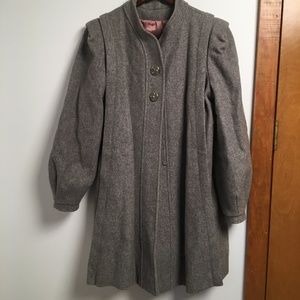 Gray Coat with Pink Lining